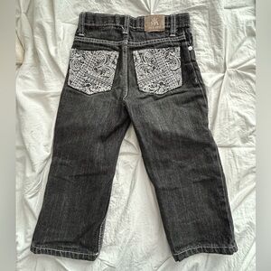 Red Ape Boys Black Embroidered Jeans 3T